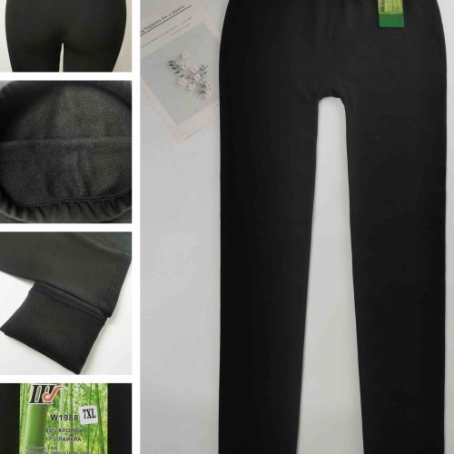 Лосины ALIA (7XL) W1988 black  эластик/флис (зима) ALIA W1988 black  эластик/флис