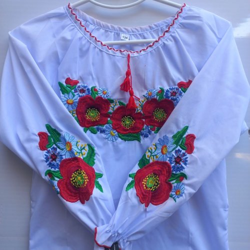 Вышиванка Кузя (128-164) 023 white (деми) Кузя 023 white