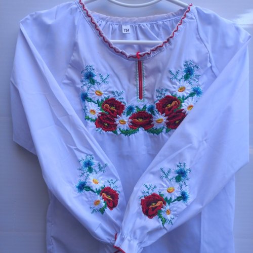 Вышиванка Кузя (128-164) 027 white (деми) Кузя 027 white