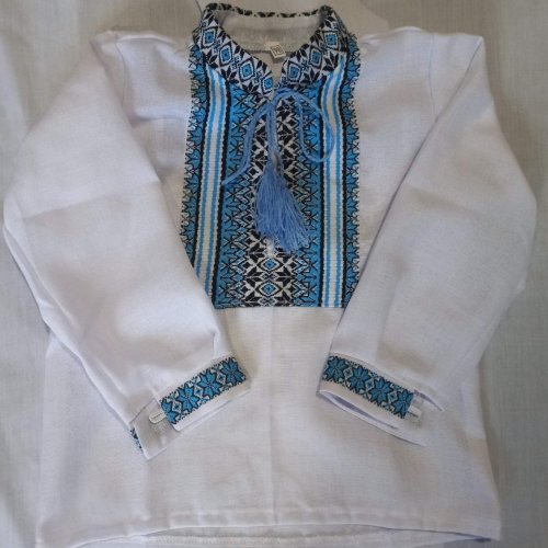 Вышиванка Кузя (128-164) 031 white (деми) Кузя 031 white