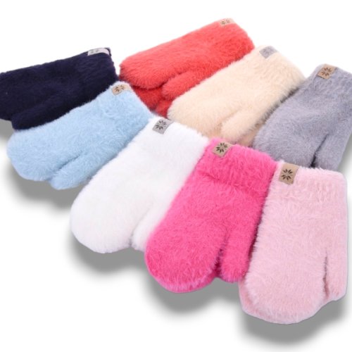 Варежки КОРОЛЕВА (5-7) 5116 вар-норка-двойні mix (зима) КОРОЛЕВА 5116 вар-норка-двойні mix