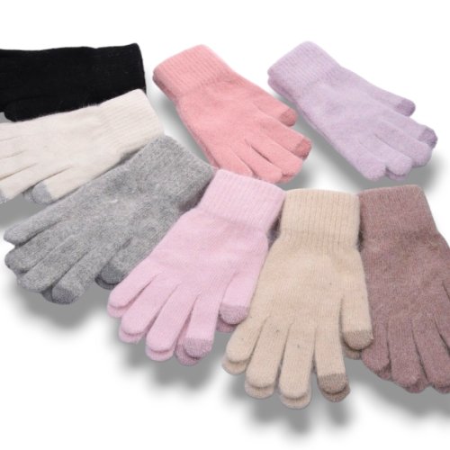 Перчатки КОРОЛЕВА (one size) 7007 ангор.одинар.сенсор mix (зима) КОРОЛЕВА 7007 ангор.одинар.сенсор mix