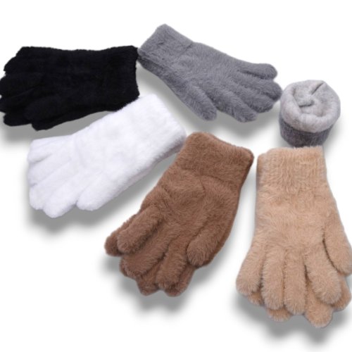 Перчатки КОРОЛЕВА (one size) 2025 норка-двойні mix (зима) КОРОЛЕВА 2025 норка-двойні mix