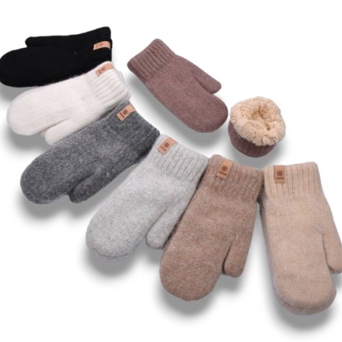 Варежки КОРОЛЕВА (one size) 2106 вар.ангора-хутро mix (зима) КОРОЛЕВА 2106 вар.ангора-хутро mix