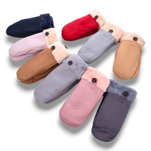Варежки КОРОЛЕВА (one size) G7833 замш-хутро mix (зима) КОРОЛЕВА G7833 замш-хутро mix