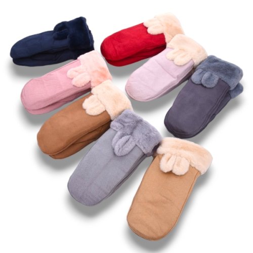 Варежки КОРОЛЕВА (one size) G7834 замш-хутро mix (зима) КОРОЛЕВА G7834 замш-хутро mix