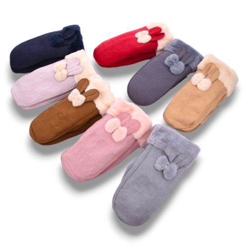 Варежки КОРОЛЕВА (one size) G7837 замш-хутро mix (зима) КОРОЛЕВА G7837 замш-хутро mix