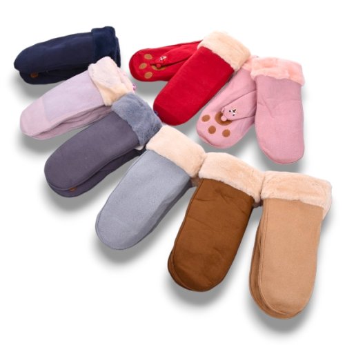 Варежки КОРОЛЕВА (one size) G7839 замш-хутро mix (зима) КОРОЛЕВА G7839 замш-хутро mix