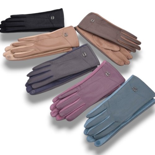 Перчатки КОРОЛЕВА (6.5-8.5) B13-75 кож.зам.плюш-сенс.mix (зима) КОРОЛЕВА B13-75 кож.зам.плюш-сенс.mix