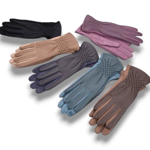 Перчатки КОРОЛЕВА (6.5-8.5) B13-85 кож.зам.плюш-сенс.mix (зима) КОРОЛЕВА B13-85 кож.зам.плюш-сенс.mix