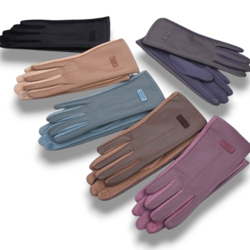 Перчатки КОРОЛЕВА (6.5-8.5) B13-81 кож.зам.плюш-сенс.mix (зима) КОРОЛЕВА B13-81 кож.зам.плюш-сенс.mix