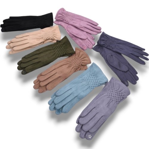 Перчатки КОРОЛЕВА (6.5-8.5) B22-85 кож.зам.плюш-сенс.mix (зима) КОРОЛЕВА B22-85 кож.зам.плюш-сенс.mix