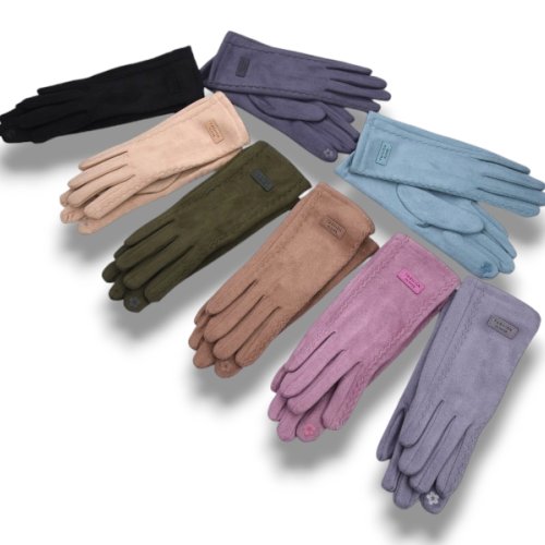 Перчатки КОРОЛЕВА (6.5-8.5) B22-91 кож.зам.плюш-сенс.mix (зима) КОРОЛЕВА B22-91 кож.зам.плюш-сенс.mix