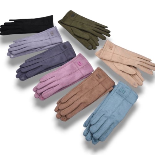 Перчатки КОРОЛЕВА (6.5-8.5) B22-87 кож.зам.плюш-сенс.mix (зима) КОРОЛЕВА B22-87 кож.зам.плюш-сенс.mix