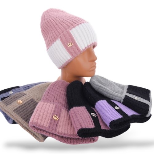 Шапка КОРОЛЕВА (one size) 5-10 ангор-фліс mix (зима) КОРОЛЕВА 5-10 ангор-фліс mix