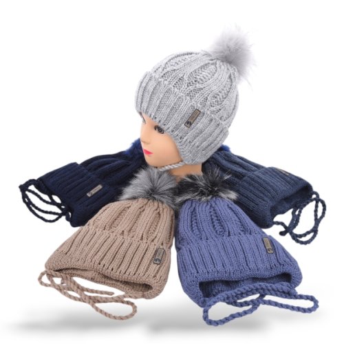 Шапка Angelica (50-54) WU001-2 на флісі mix (зима) Angelica WU001-2 на флісі mix