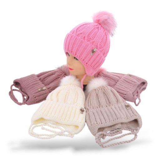 Шапка Angelica (50-54) WU001-4 на флісі mix (зима) Angelica WU001-4 на флісі mix