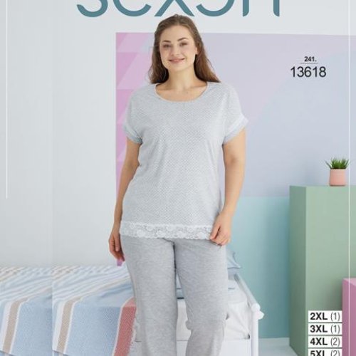Пижама Disneyopt (2XL-5XL) 13618 l.grey (лето) Disneyopt 13618 l.grey