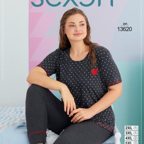 Пижама Disneyopt (2XL-5XL) 13620 grey (лето) Disneyopt 13620 grey