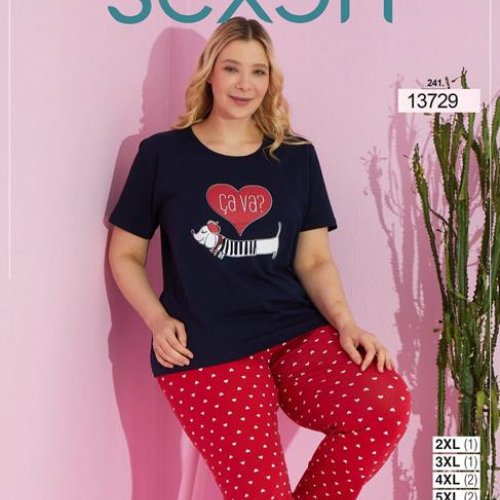 Пижама Disneyopt (2XL-5XL) 13729 navy (лето) Disneyopt 13729 navy