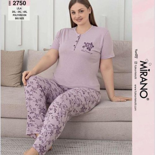 Пижама Disneyopt (2XL-4XL) 2750 grey (лето) Disneyopt 2750 grey