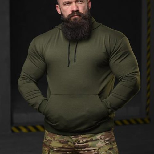 Худи Madoka (M-3XL) 698 khaki (деми) Madoka 698 khaki