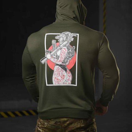 Худи Madoka (M-3XL) 710 khaki (деми) Madoka 710 khaki