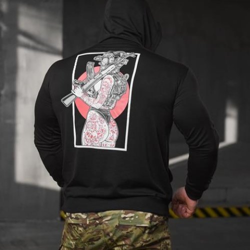 Худи Madoka (M-3XL) 718 black (деми) Madoka 718 black