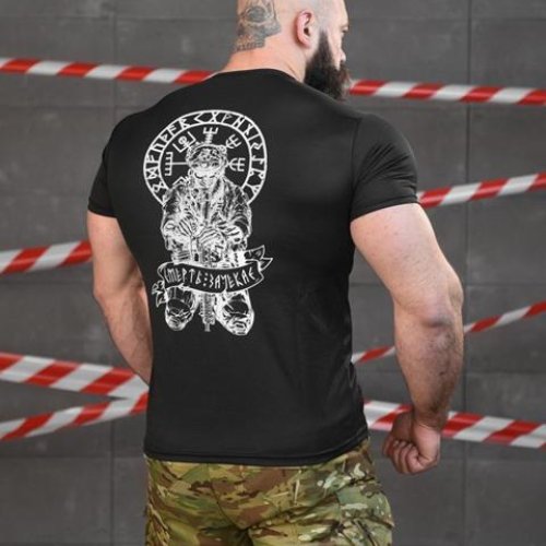 Футболка Madoka (M-3XL) 776 black (лето) Madoka 776 black