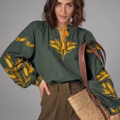 Вышиванка Miki Maki (S-L) MM281 green (деми) Miki Maki MM281 green