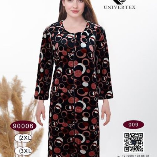 Халат Annet (2XL-5XL) DO9006-9 black (деми) Annet DO9006-9 black