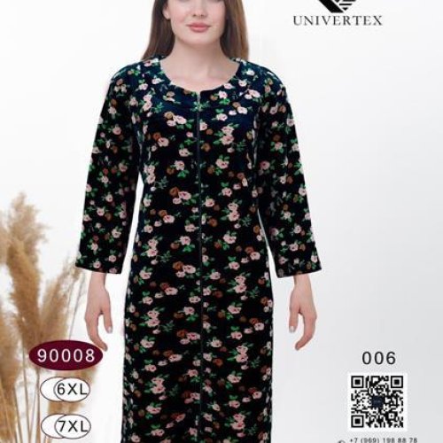 Халат Annet (6XL-9XL) DO9008-6 black (деми) Annet DO9008-6 black