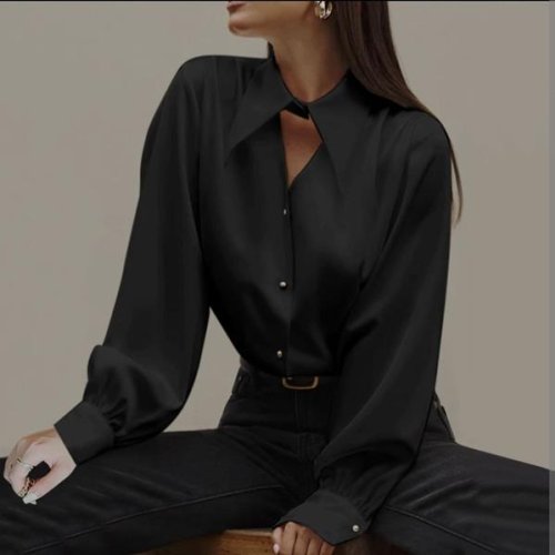 Блузка Modnulya (42-52) 3301 black (деми) Modnulya 3301 black