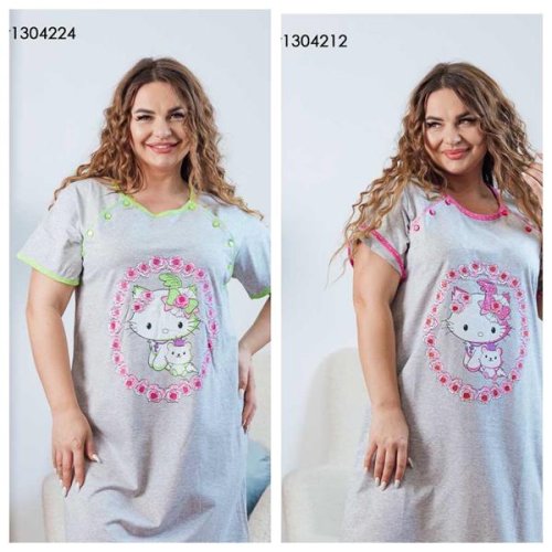 Ночнушка Vehuiah (M-XL) 1304212 grey (лето) Vehuiah 1304212 grey