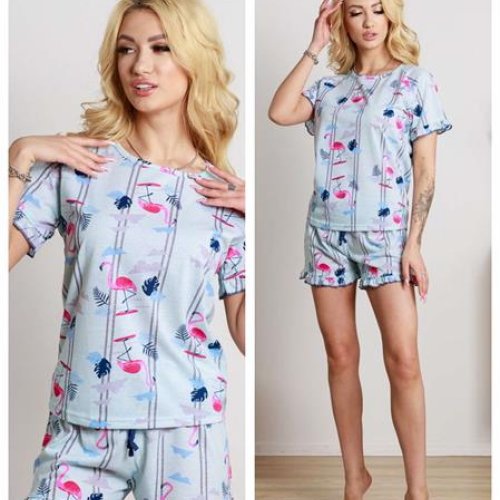 Пижама Vehuiah (S-XL) 2400-3 l.blue (лето) Vehuiah 2400-3 l.blue