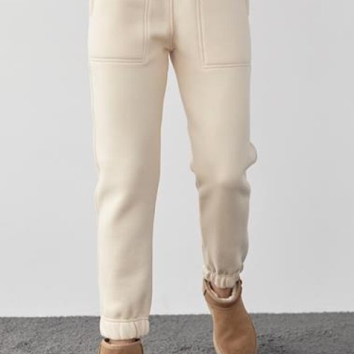 Штаны спорт Karon (S-L) 5128 beige (зима) Karon 5128 beige