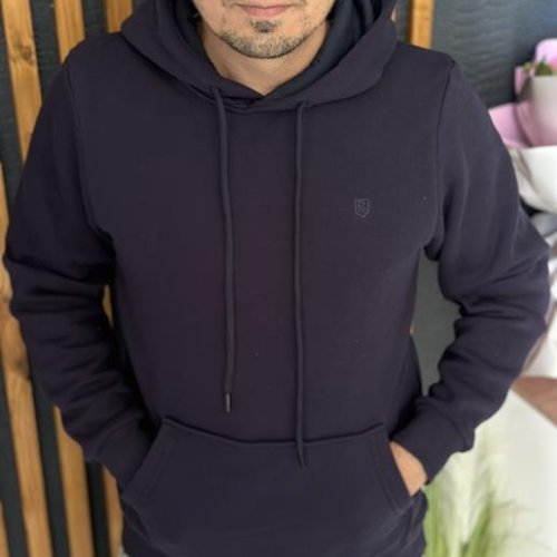 Худи Nik (M-2XL) 56619 navy (зима) Nik 56619 navy