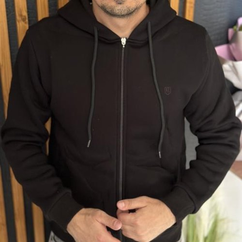 Кофта спорт Nik (M-2XL) 56621 black (зима) Nik 56621 black