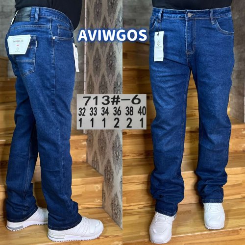 Джинсы God Baron (32-40) 713-6 blue (деми) God Baron 713-6 blue