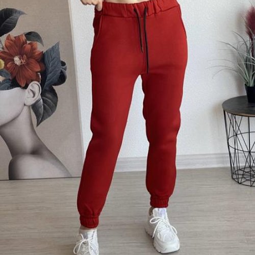 Штаны спорт FSN (42-48) 7444 red (зима) FSN 7444 red