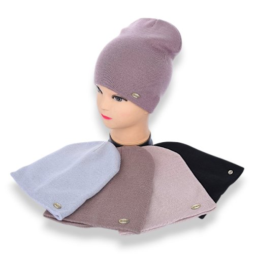 Шапка Angelica (54-58) SP002-3 подвійна mix (деми) Angelica SP002-3 подвійна mix