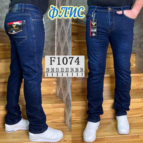 Джинсы God Baron (29-38) F1074 blue (зима) God Baron F1074 blue