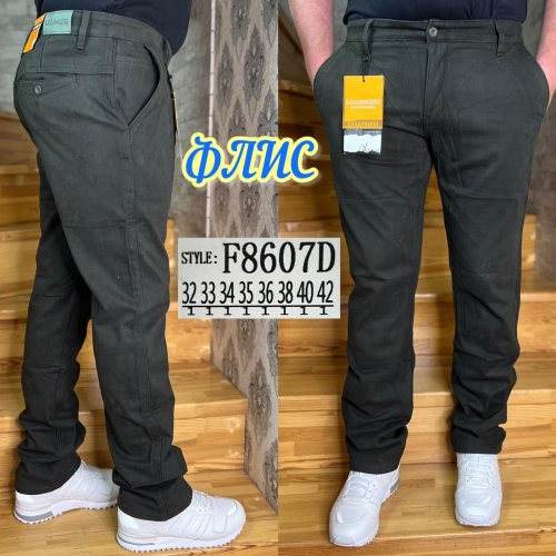 Джинсы God Baron (32-42) F8607D khaki (зима) God Baron F8607D khaki