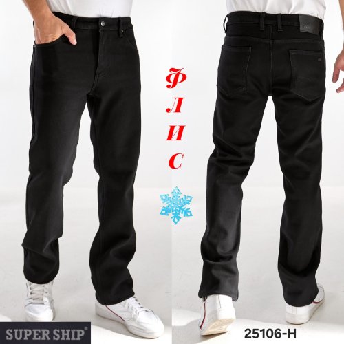 Джинсы God Baron (31-38) 25106-H black (зима) God Baron 25106-H black