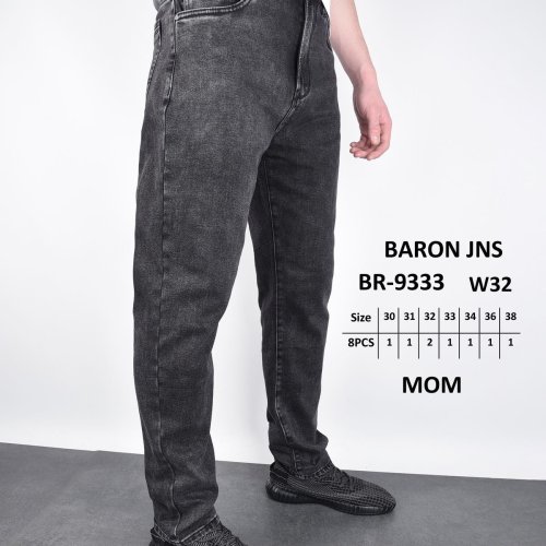 Джинсы God Baron (30-38) BR-9333 black (деми) God Baron BR-9333 black