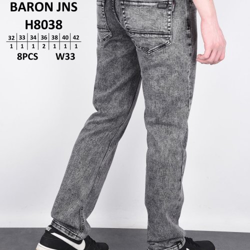 Джинсы God Baron (32-42) H8038 grey (деми) God Baron H8038 grey