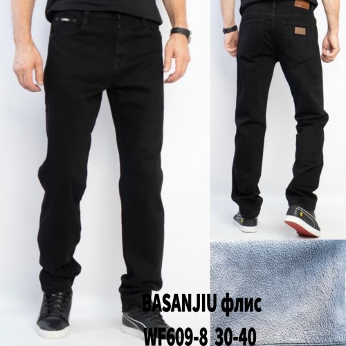 Джинсы God Baron (30-40) WF609-8 black (зима) God Baron WF609-8 black