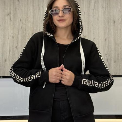 Кофта спорт JJF (L-4XL) 50147 black (зима) JJF 50147 black