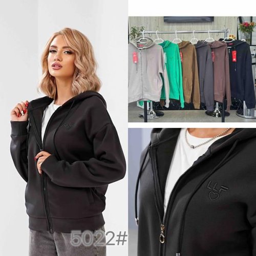 Кофта спорт JJF (M-3XL) 5022 d.grey (зима) JJF 5022 d.grey