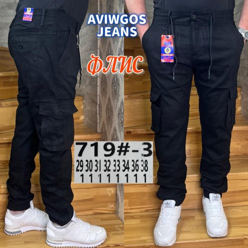 Джинсы God Baron (29-38) 719-3 black (зима) God Baron 719-3 black